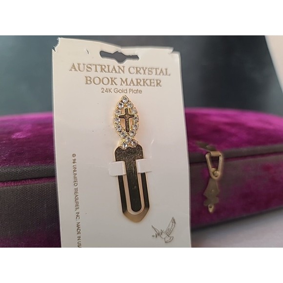 Austrian Crystal Book Marker 24k GP Book Marker - Picture 3 of 10